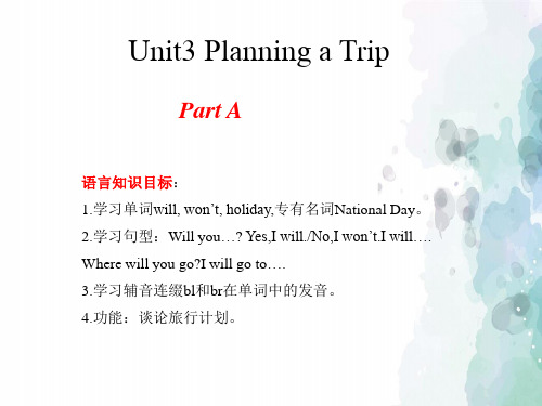 闽教版-英语-五年级上册-Unit3 Planning a Trip PartA教学