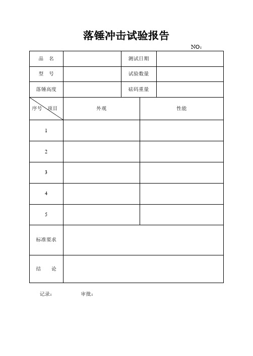 落锤冲击试验报告