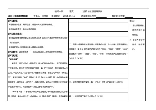 《我愿意是急流》导学案