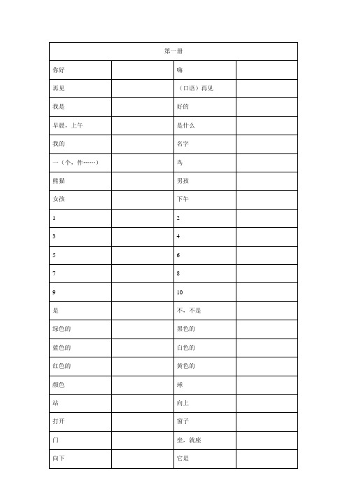 佳音英语Y班1-3册单词