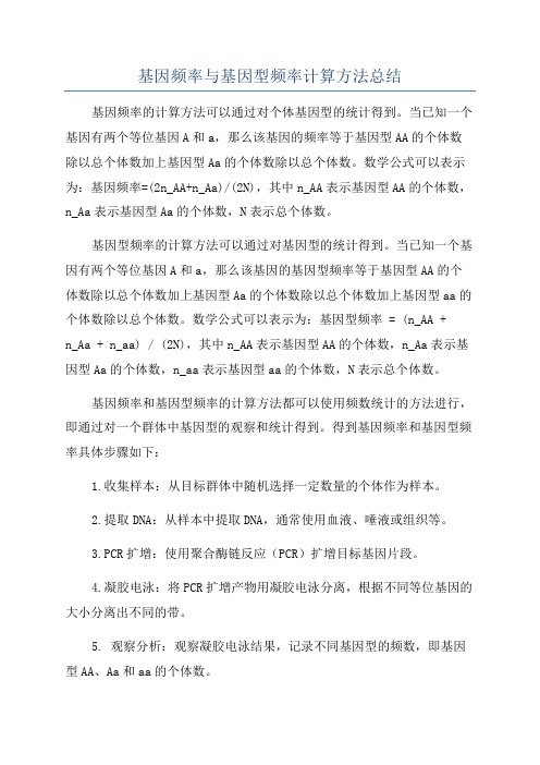 基因频率与基因型频率计算方法总结