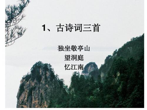 四年级下册语文课件-古诗三首《独坐敬亭山》《望洞庭》《忆江南》-人教新课标.