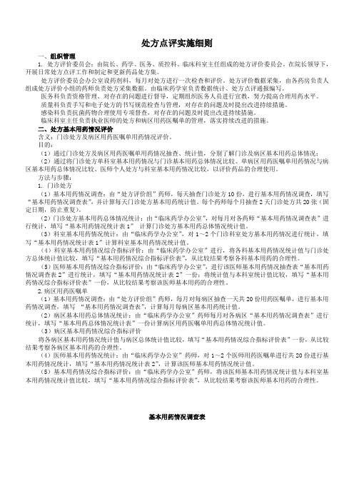 处方点评方案实施细则