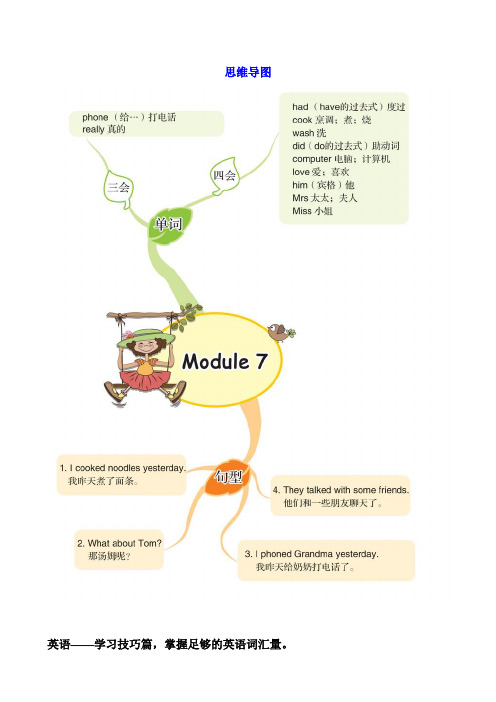 外研版四年级英语下册Module7 思维导图