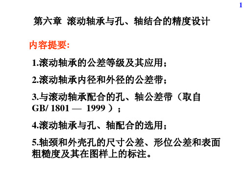 机械精度设计与检测基础第06章滚动轴承与孔、轴结合的精度设计