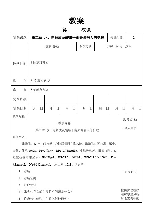 02-5水、电解质及酸碱平衡失调病人的护理案例分析