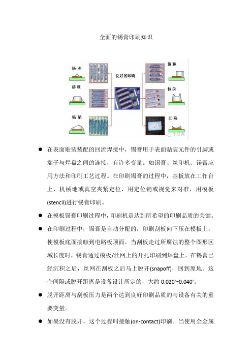 全面的锡膏印刷知识