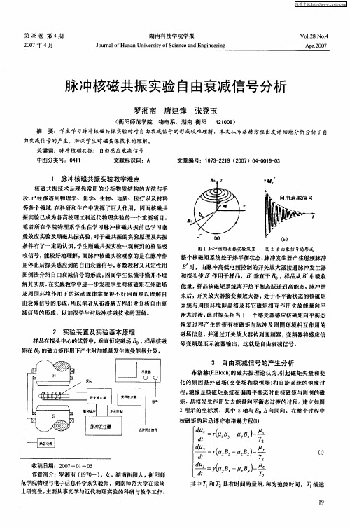 脉冲核磁共振实验自由衰减信号分析