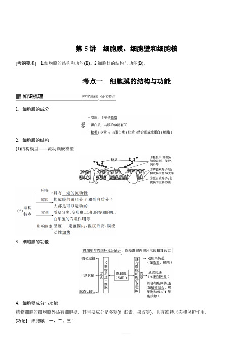 2020版高考生物新导学大一轮苏教江苏专用讲义：第二单元细胞的结构和功能第5讲含解析