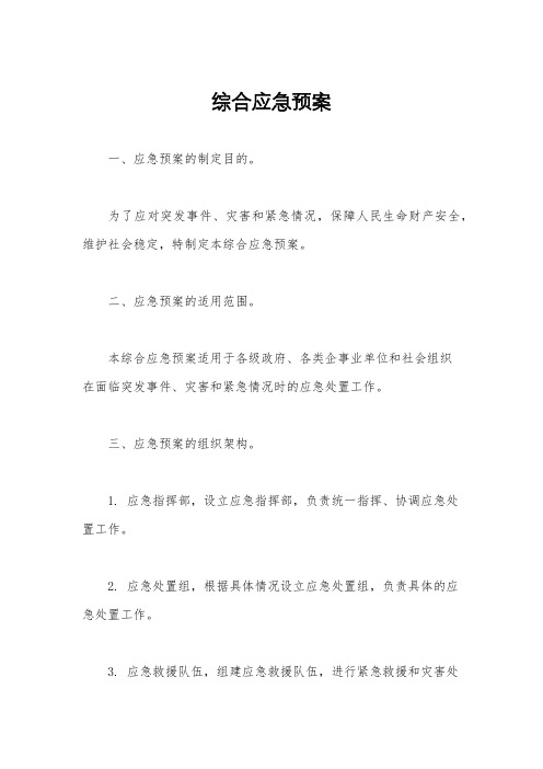 综合应急预案