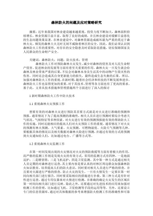 森林防火的问题及应对策略研究