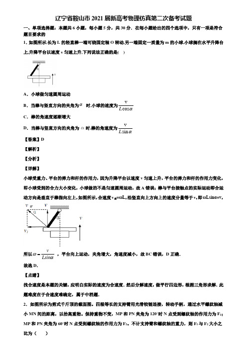 辽宁省鞍山市2021届新高考物理仿真第二次备考试题含解析