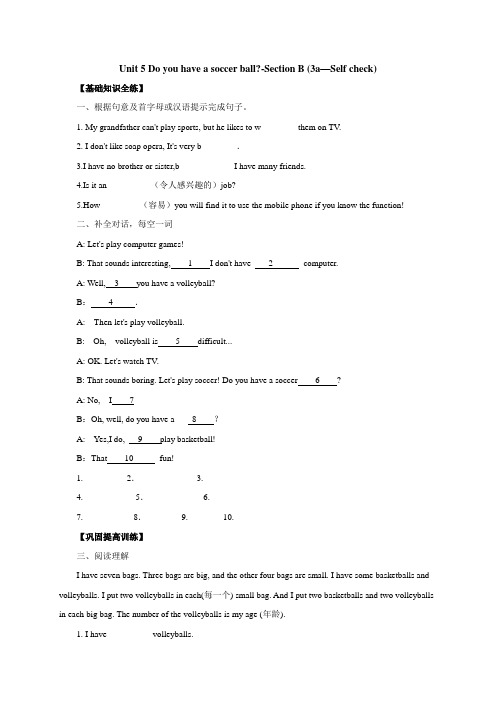 人教版七年级上册英语unit5doyouhaveasoccerball-sectionb(3a—selfcheck)