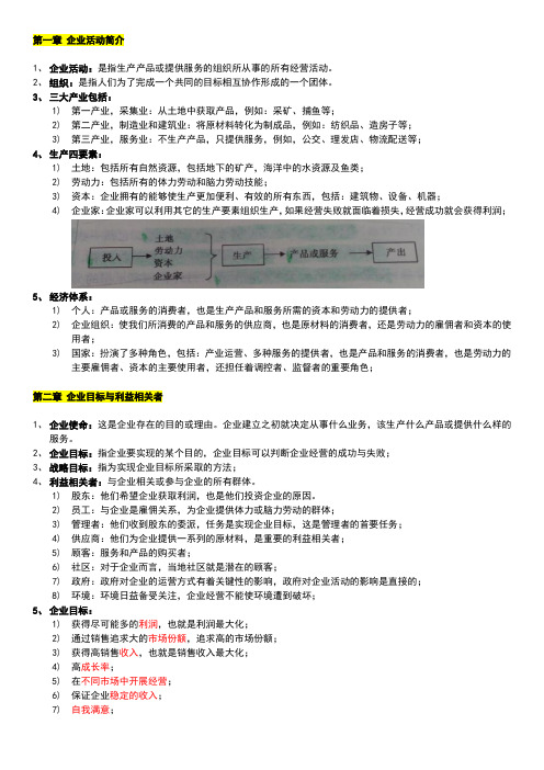 企业组织与经营环境1-9完结