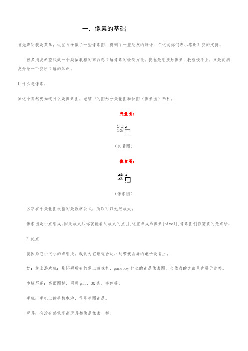 关于像素画的基本知识