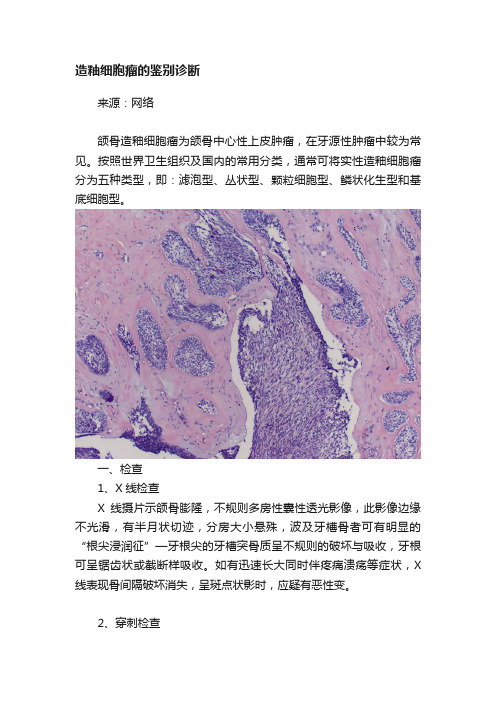 造釉细胞瘤的鉴别诊断