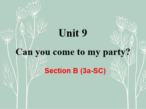 八年级英语上册Unit9CanyoucometomypartySectionB(3a-SC)教学课件(新版)人教新目标版