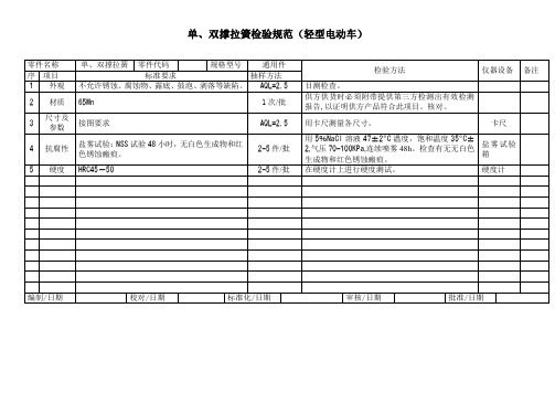 单、双撑拉簧检验规范(轻型电动车)