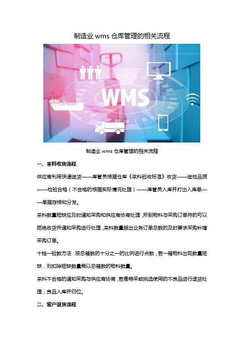 制造业wms仓库管理相关流程