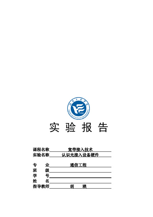 宽带接入技术实验报告模版讲诉