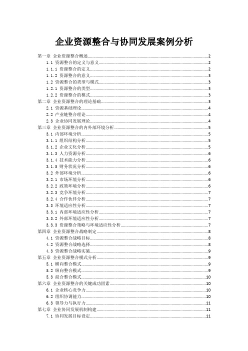 企业资源整合与协同发展案例分析