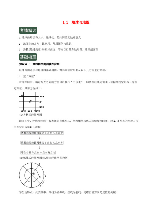 2020年高考地理一轮复习专题1.1地球与地图(讲)(含解析)