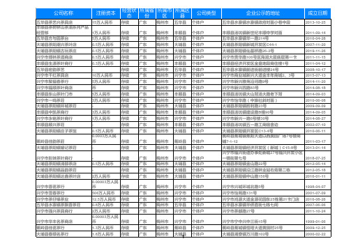 2020广东省梅州茶叶店茶楼茶庄茶业行零售名录黄页4450家