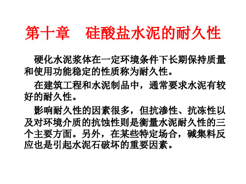 水泥工艺学第十章  硅酸盐水泥的耐久性