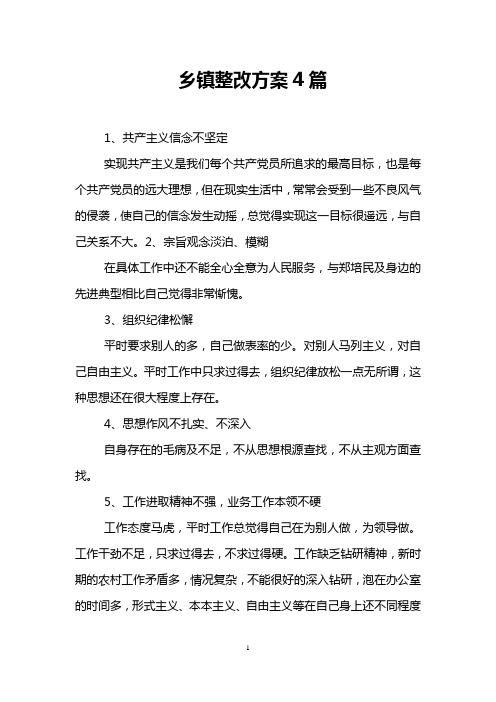 乡镇整改方案4篇