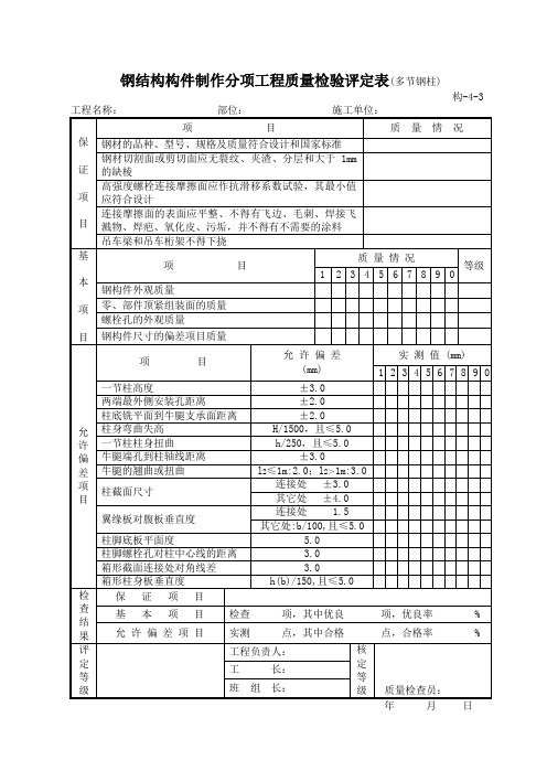 钢结构制作(多节钢柱)