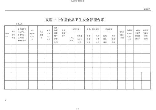 食品安全管理台账