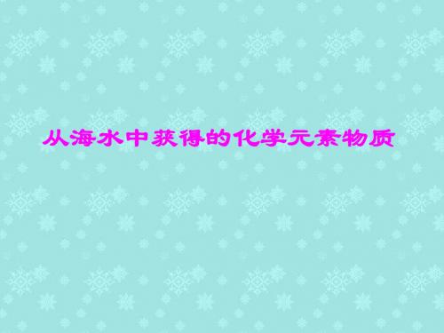 从海水中获得的化学元素物质