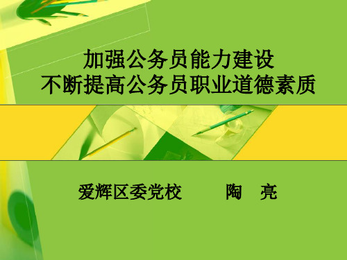 加强公务员能力建设不断提高公务员职业道德素质