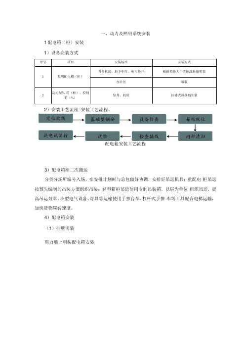 动力及照明系统安装