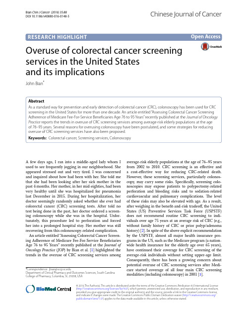 Overuse of colorectal cancer screening services in the United States and its implications