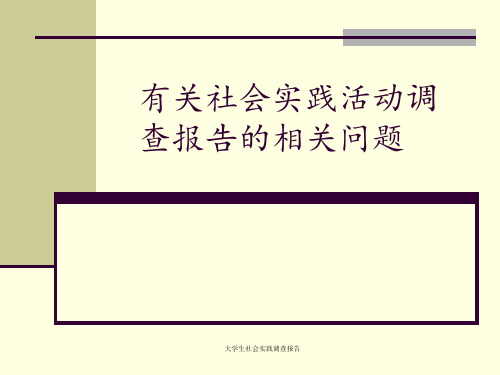 大学生社会实践调查报告 ppt课件