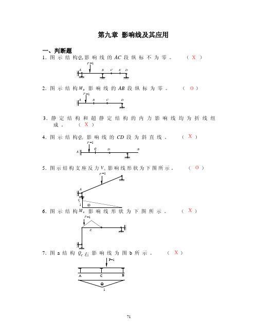 长沙理工大学结构力学考试题库及详细答案(适合本科期末和考研)影响线