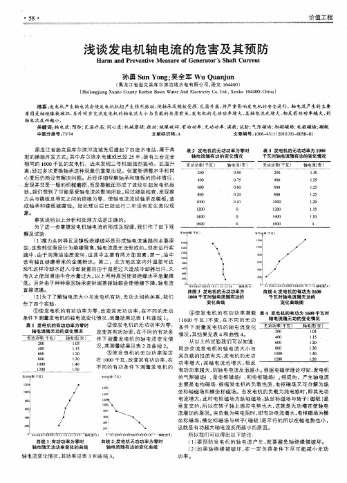 浅谈发电机轴电流的危害及其预防