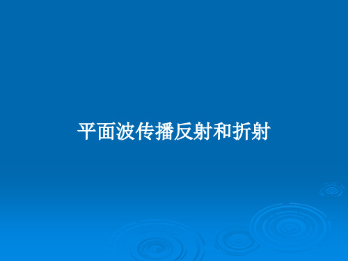 平面波传播反射和折射PPT教案