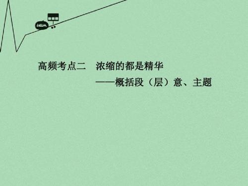 【步步高】山东省高考语文大一轮复习讲义 现代文阅读 第二章 专题一 高频考点二课件 鲁人版