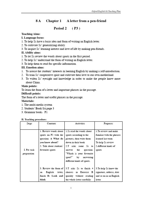 8A   1 a letter P2 (P3)