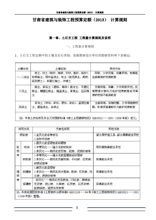 2013甘肃省建筑与装饰工程预算定额-PDF版