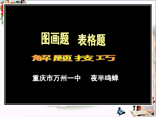 中考复习图画题表格题解题技巧ppt