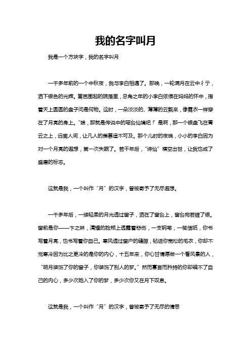 我的名字叫某某某作文