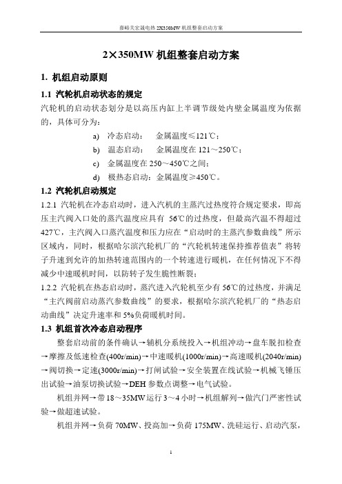 350MW机组整套启动方案解析