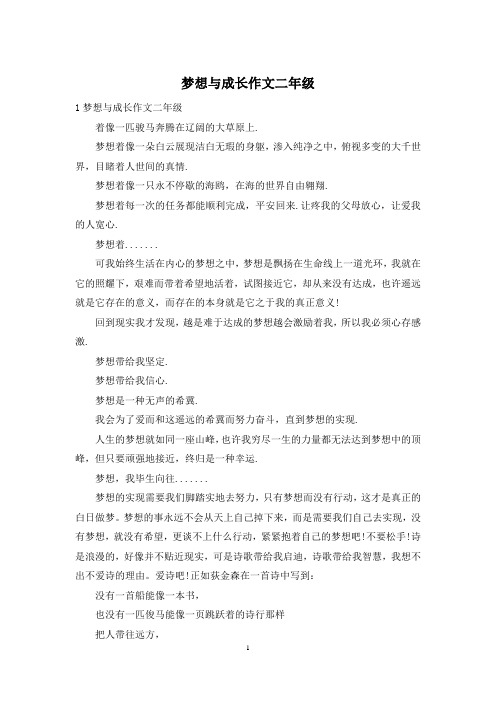 梦想与成长作文二年级