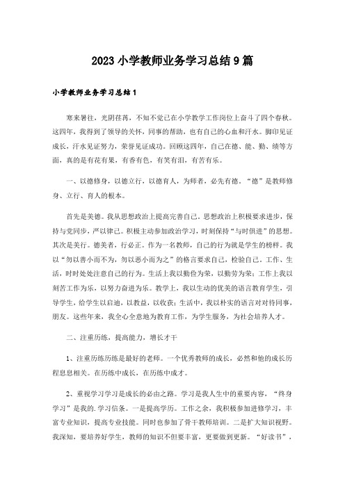 2023小学教师业务学习总结9篇