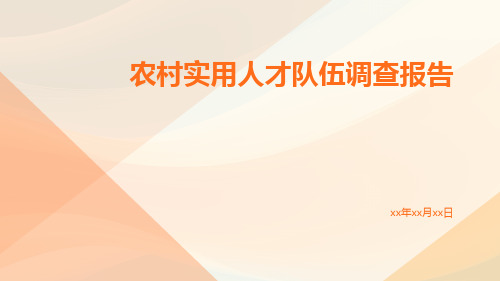 农村实用人才队伍调查报告