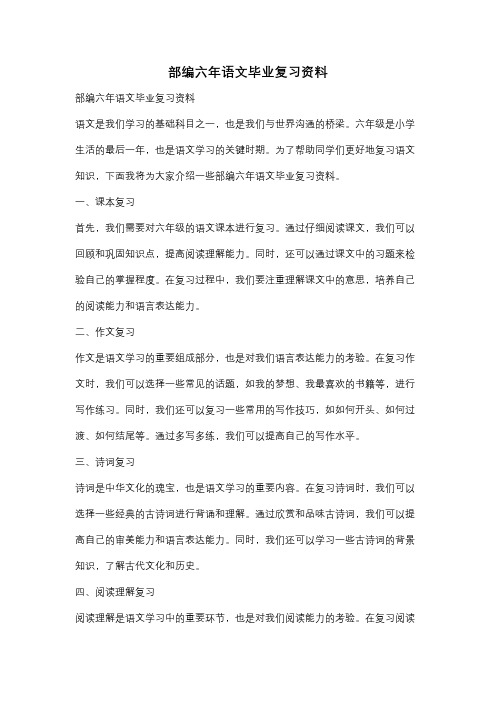 部编六年语文毕业复习资料