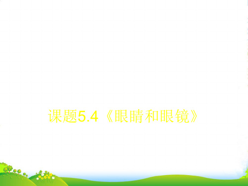 新人教版八年级物理上册 5.4 眼睛和眼镜课件(共9张PPT)